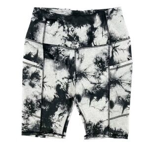 NWT Promesa Black and White Tie Dye Biker Shorts with Pockets High Waist